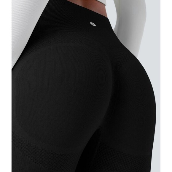 Halara Black Seamless Flow Textured Detail Scrunch Butt Lifting Leggings XS - Picture 4 of 13